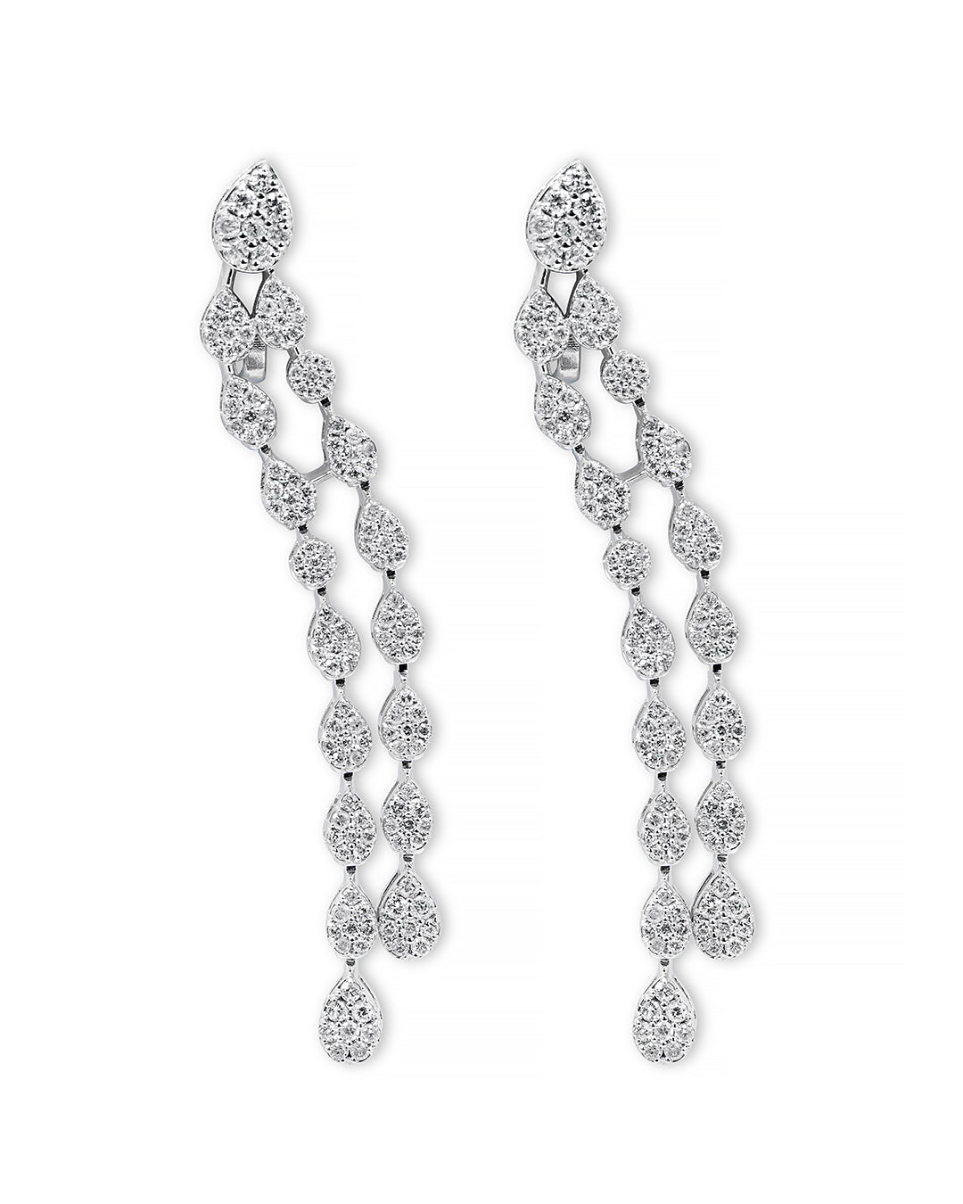 18K White Gold and Diamonds Earrings