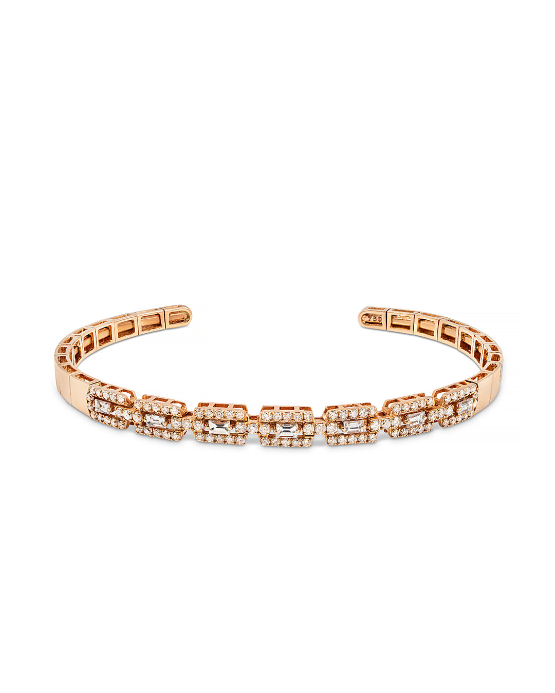 18K pink gold bracelet with diamonds