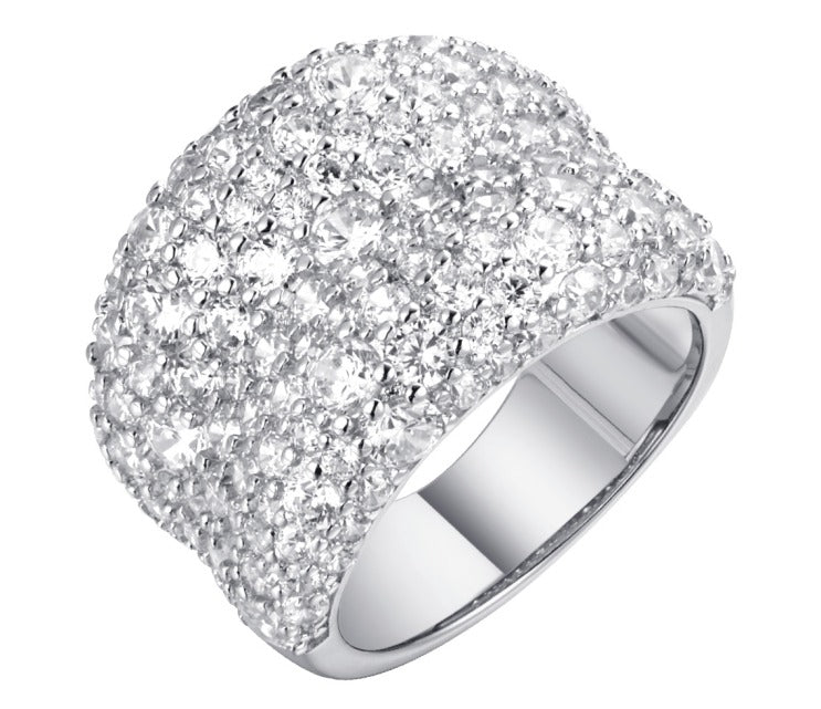 Sculpted Ceramic Ring in Polished Platinum Finish