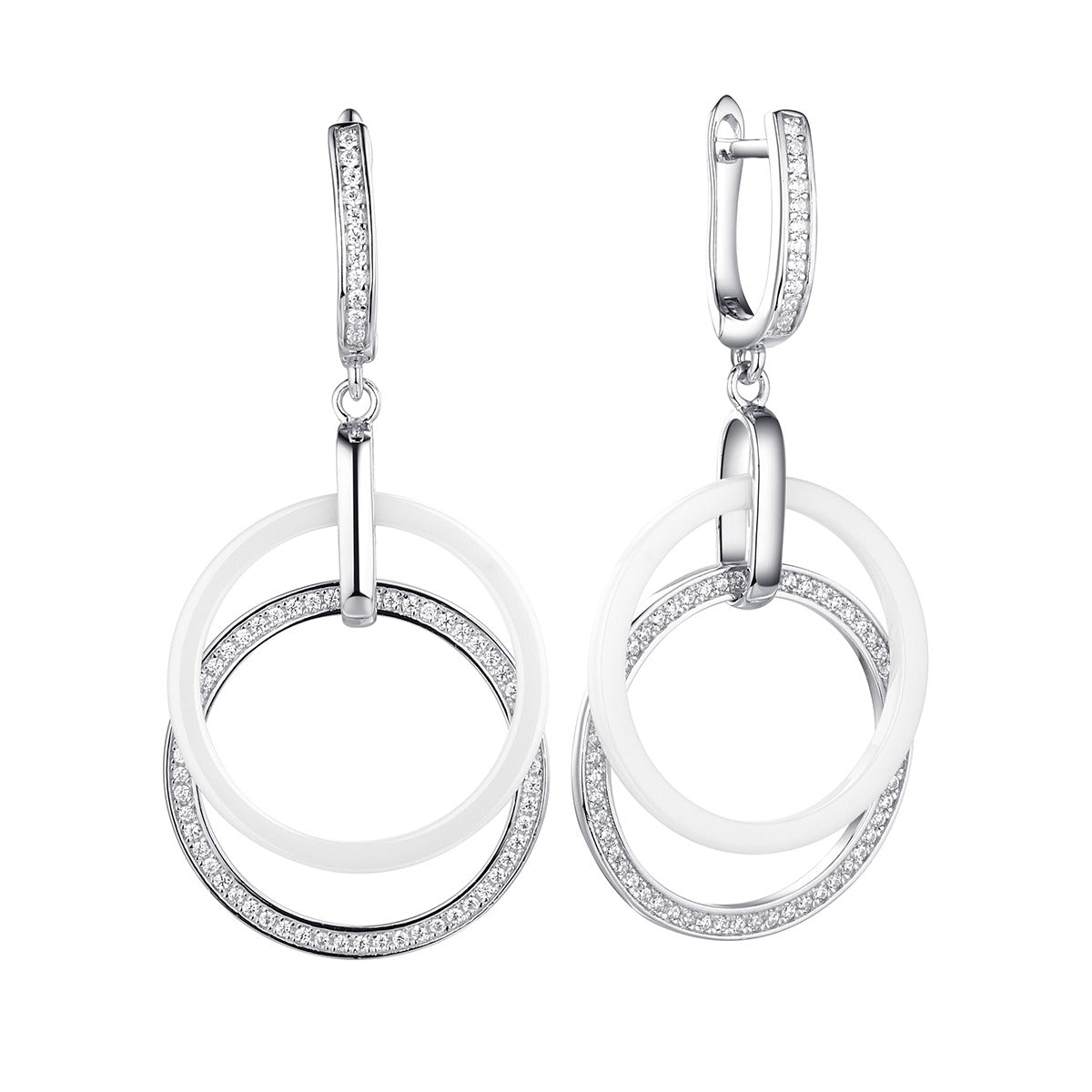 š¤ Interlocking Ceramic Circle Earrings