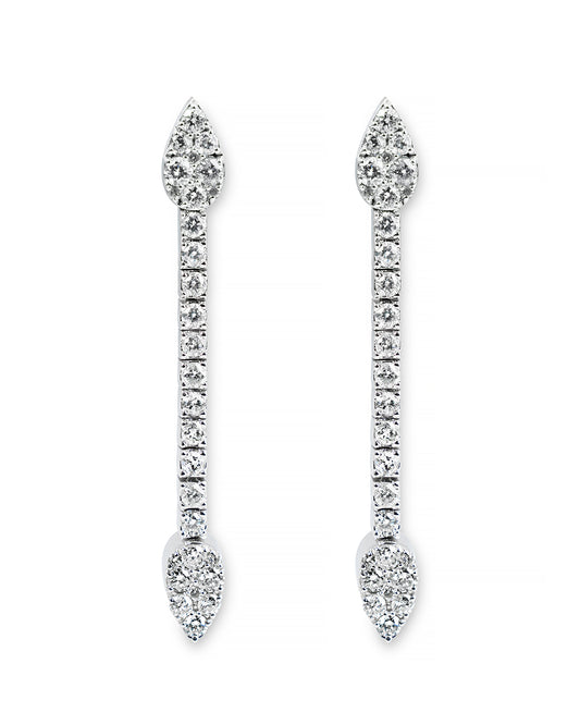 18K WHITE GOLD EARING E0041