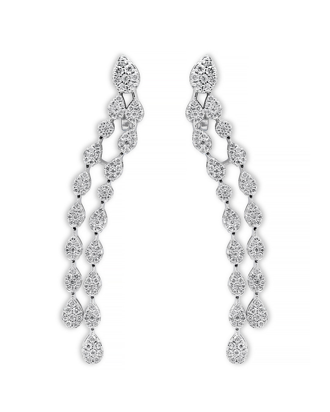 18K White Gold  and Diamonds Earrings