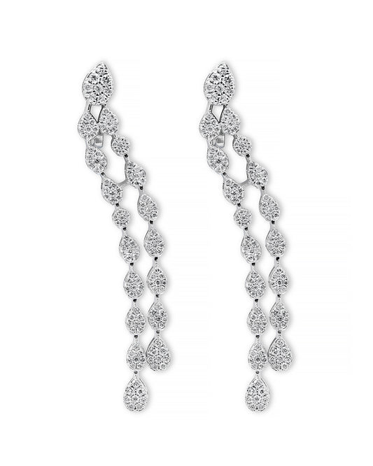 18K White Gold  and Diamonds Earrings
