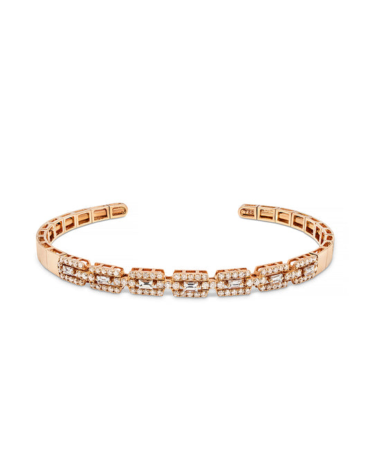 18K pink gold bracelet with diamonds