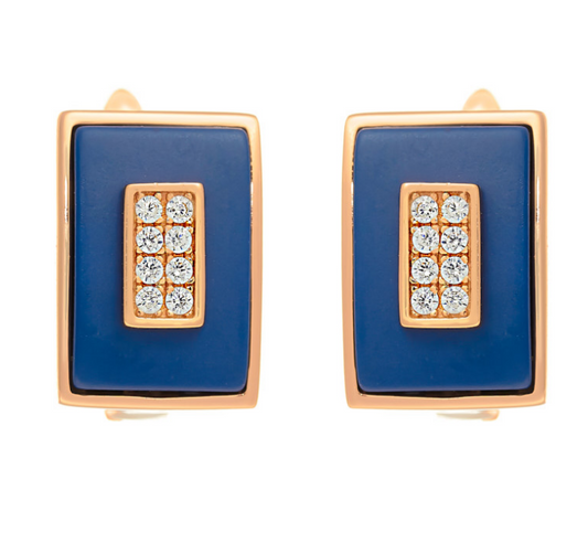 ✨ Elegant Rectangular Ceramic Earrings