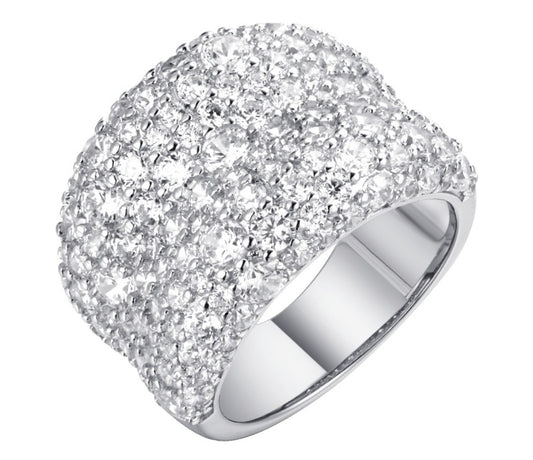 Sculpted Ceramic Ring in Polished Platinum Finish