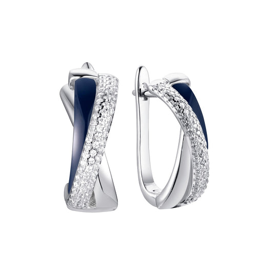 💙 Midnight Crossover Ceramic Hoops