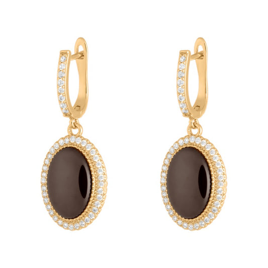 🖤 Golden Eclipse Ceramic Earrings
