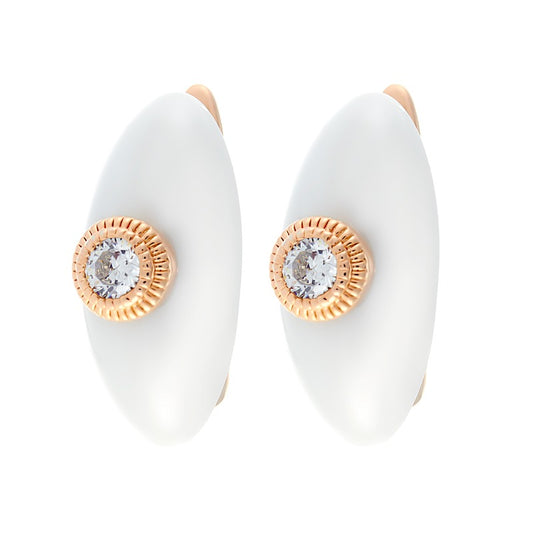 Ivory Halo Ceramic Earrings